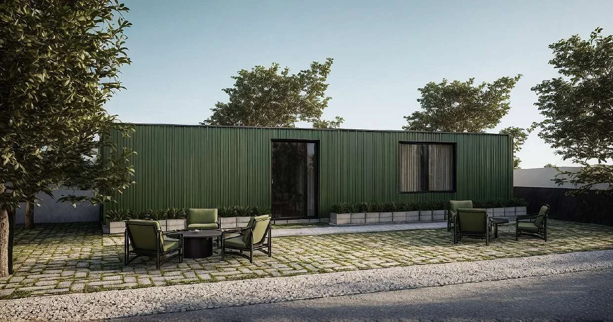 Fachada del modelo 1 Contenedor de 40 Pies de 1 Habitación